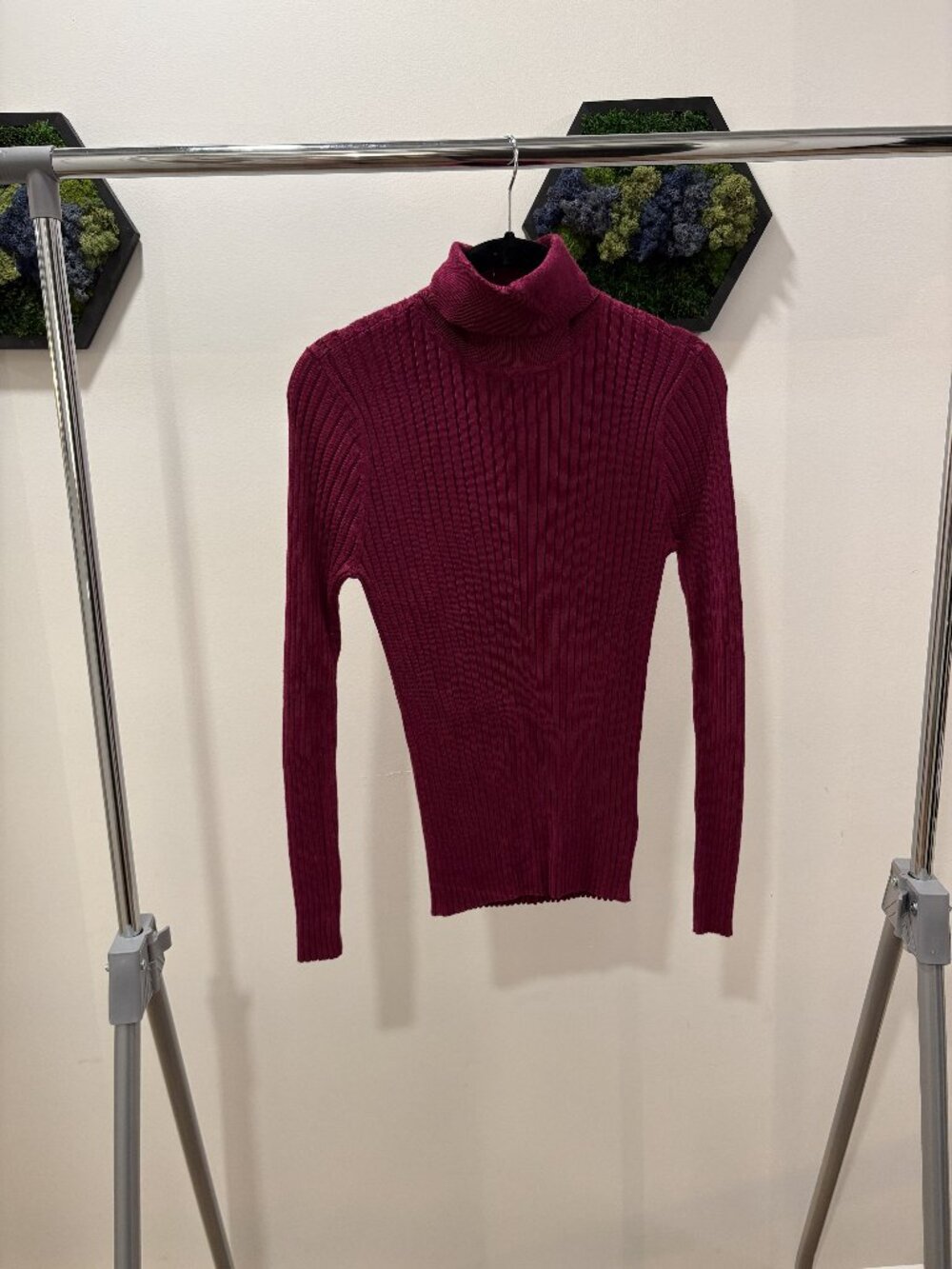 Magenta Ribbed Turtleneck